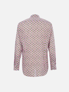 Man muslin cotton shirt Sikelia with radical flower print - MC2 Saint Barth