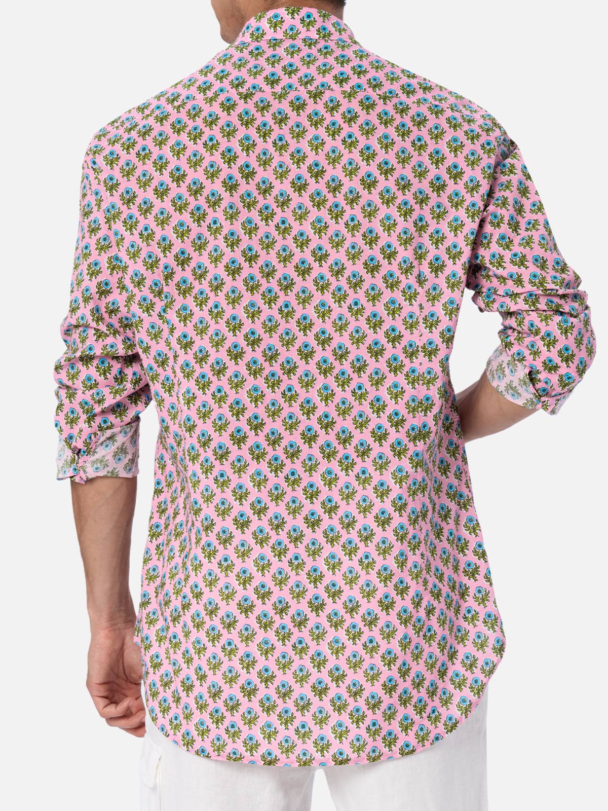 Man muslin cotton shirt Sikelia with radical flower print - MC2 Saint Barth