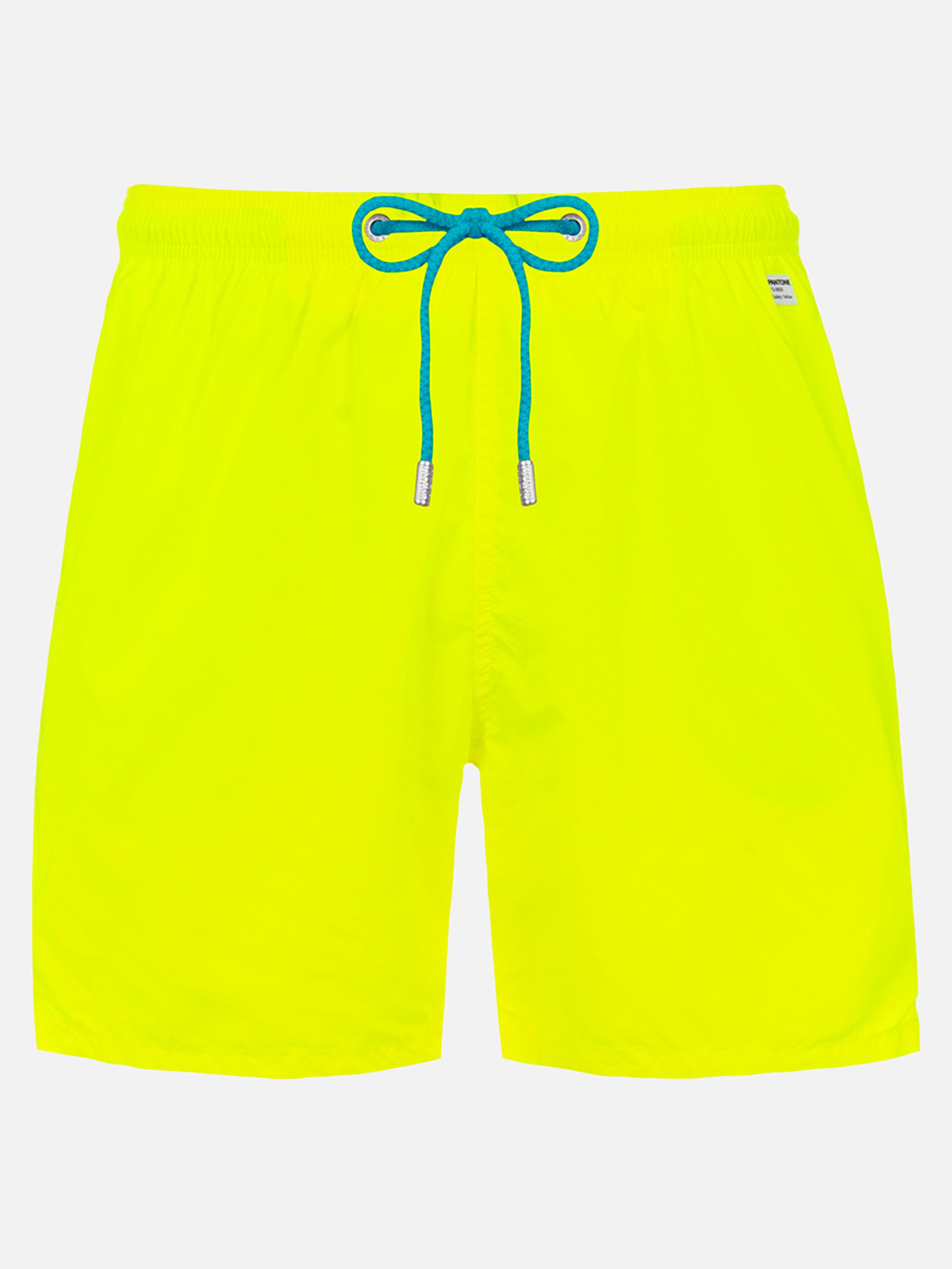 Man lightweight fabric fluo yellow swim shorts Lighting Pantone | PANTONE® SPECIAL EDITION - MC2 Saint Barth
