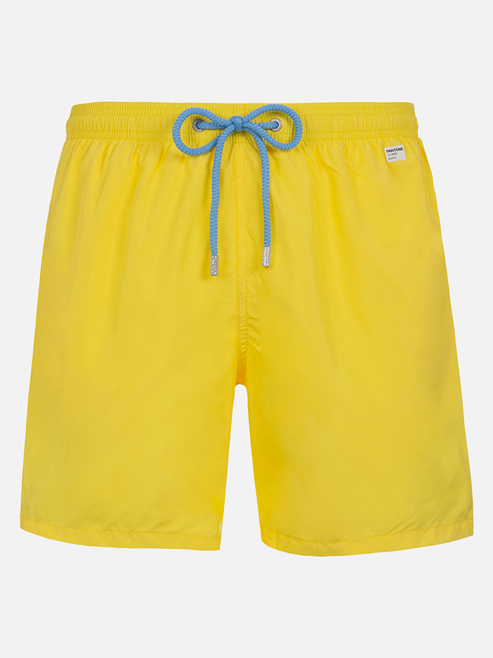 Man lightweight fabric light yellow swim shorts Lighting Pantone | PANTONE® SPECIAL EDITION - MC2 Saint Barth