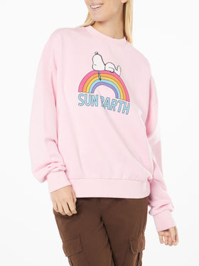Woman pink sweatshirt with Snoopy print | Peanuts® Special Edition - MC2 Saint Barth