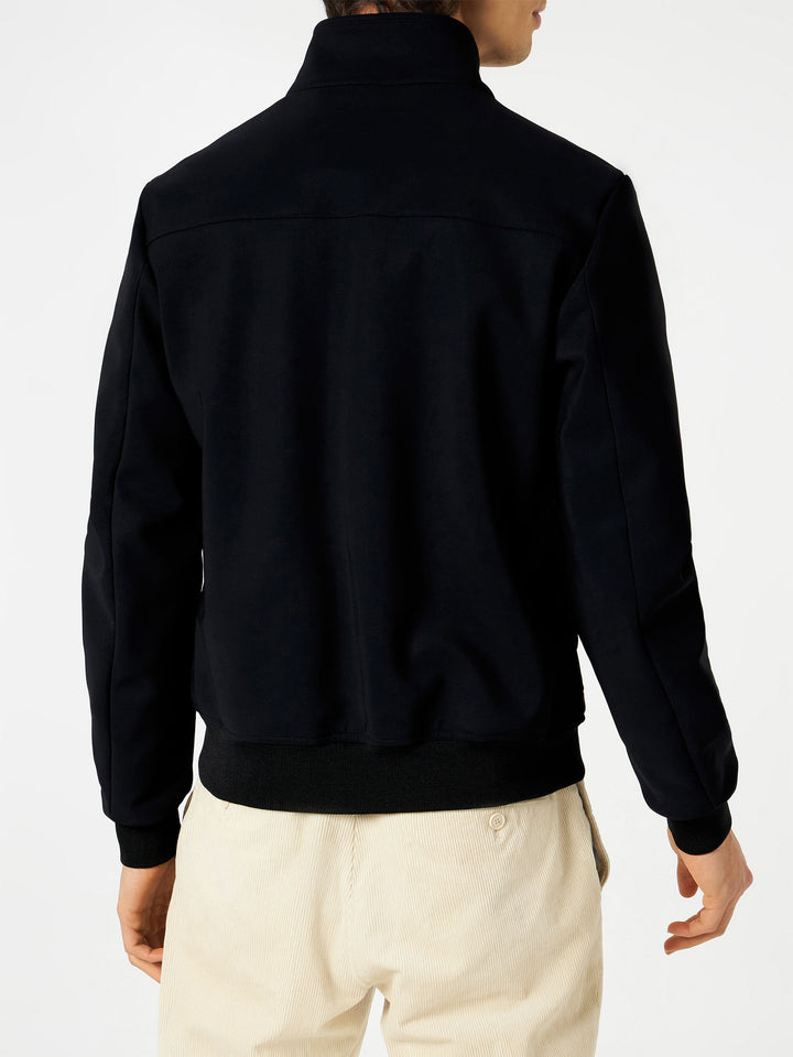 Man mid-weight black bomber jacket Traveler - MC2 Saint Barth
