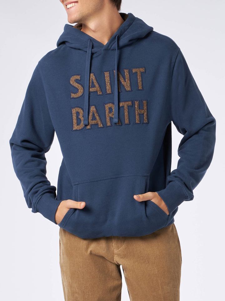 Man blue hoodie with Saint Barth patch - MC2 Saint Barth