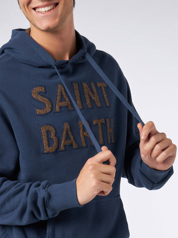 Man blue hoodie with Saint Barth patch - MC2 Saint Barth