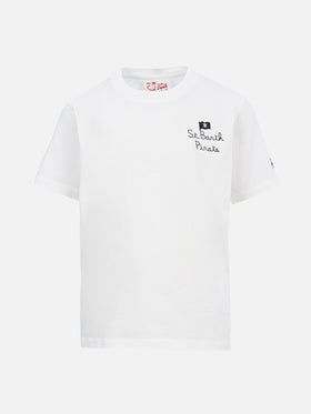 Boy cotton t-shirt with Snoopy print and St. Barth Pirate embroidery | SNOOPY PEANUTS SPECIAL EDITION - MC2 Saint Barth