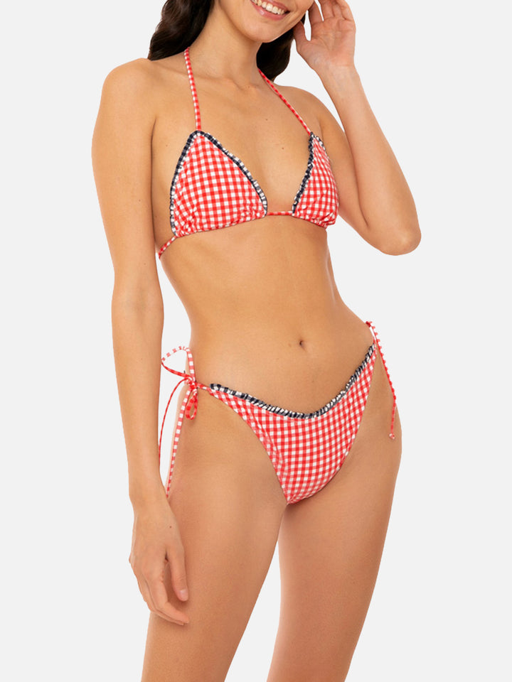Woman triangle bikini with gingham print - MC2 Saint Barth
