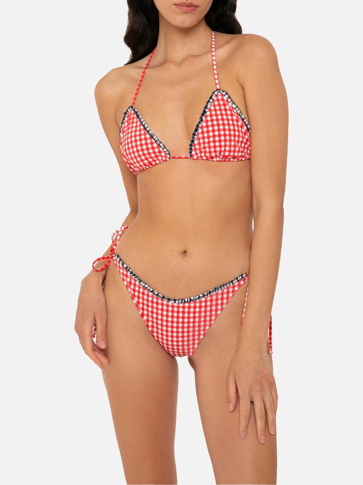 Woman triangle bikini with gingham print - MC2 Saint Barth