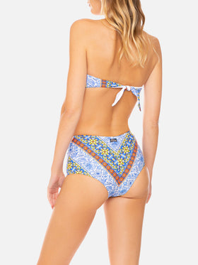 Woman bandeau bikini with gipsy print - MC2 Saint Barth