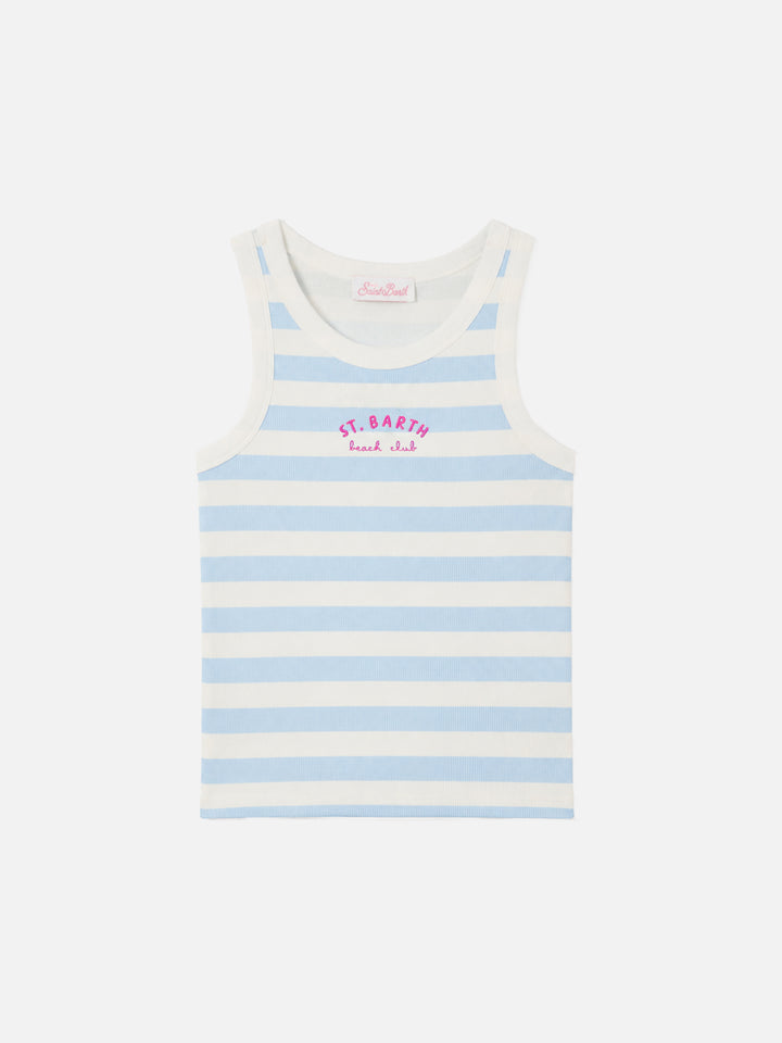 Ada striped ribbed cotton tank top
