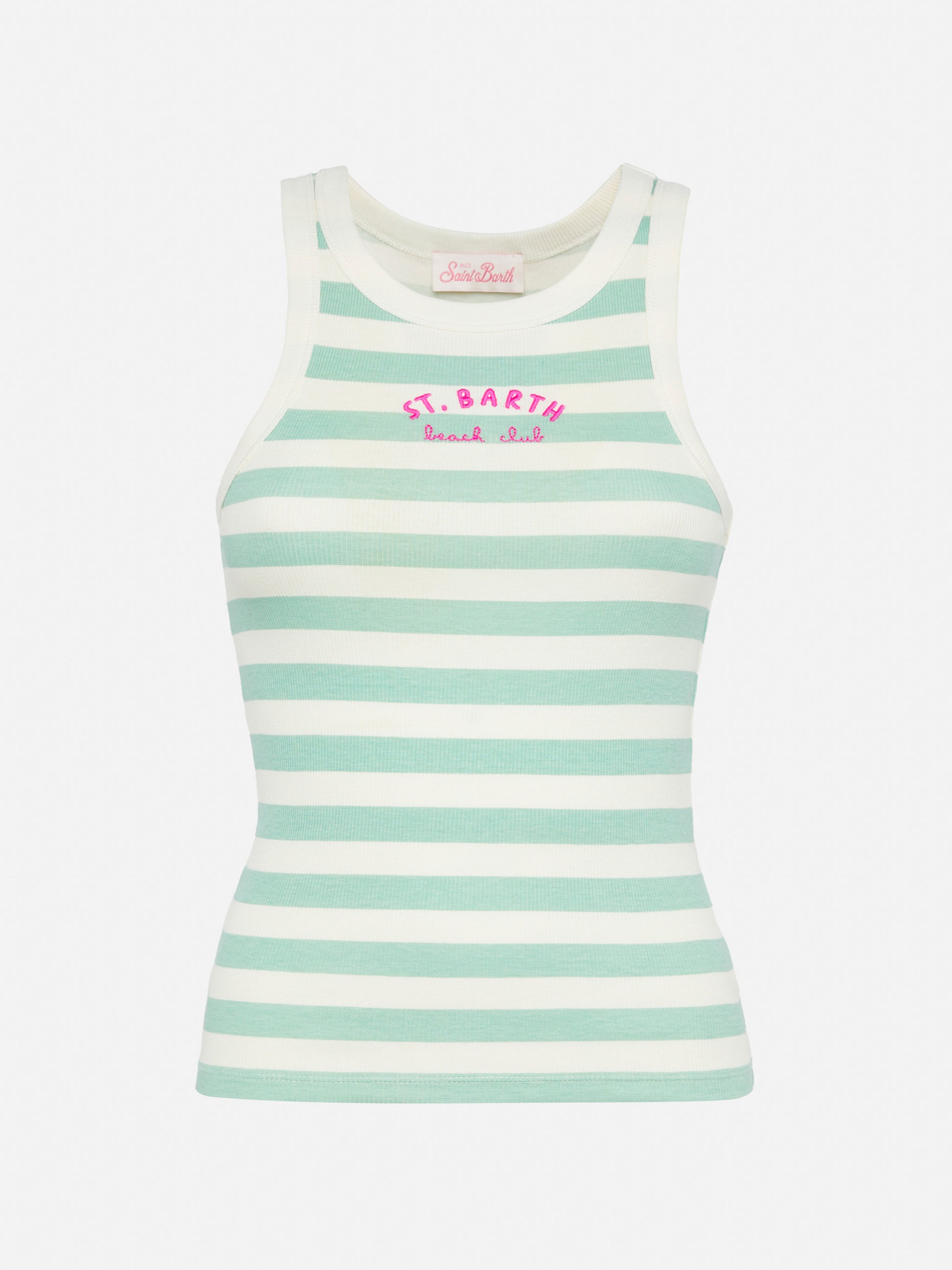 Ada striped ribbed cotton tank top - MC2 Saint Barth
