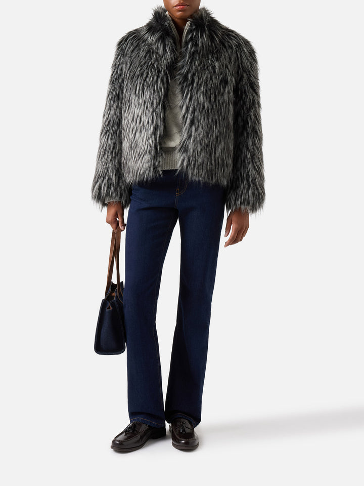 Artika faux fur jacket in silver fox effect
