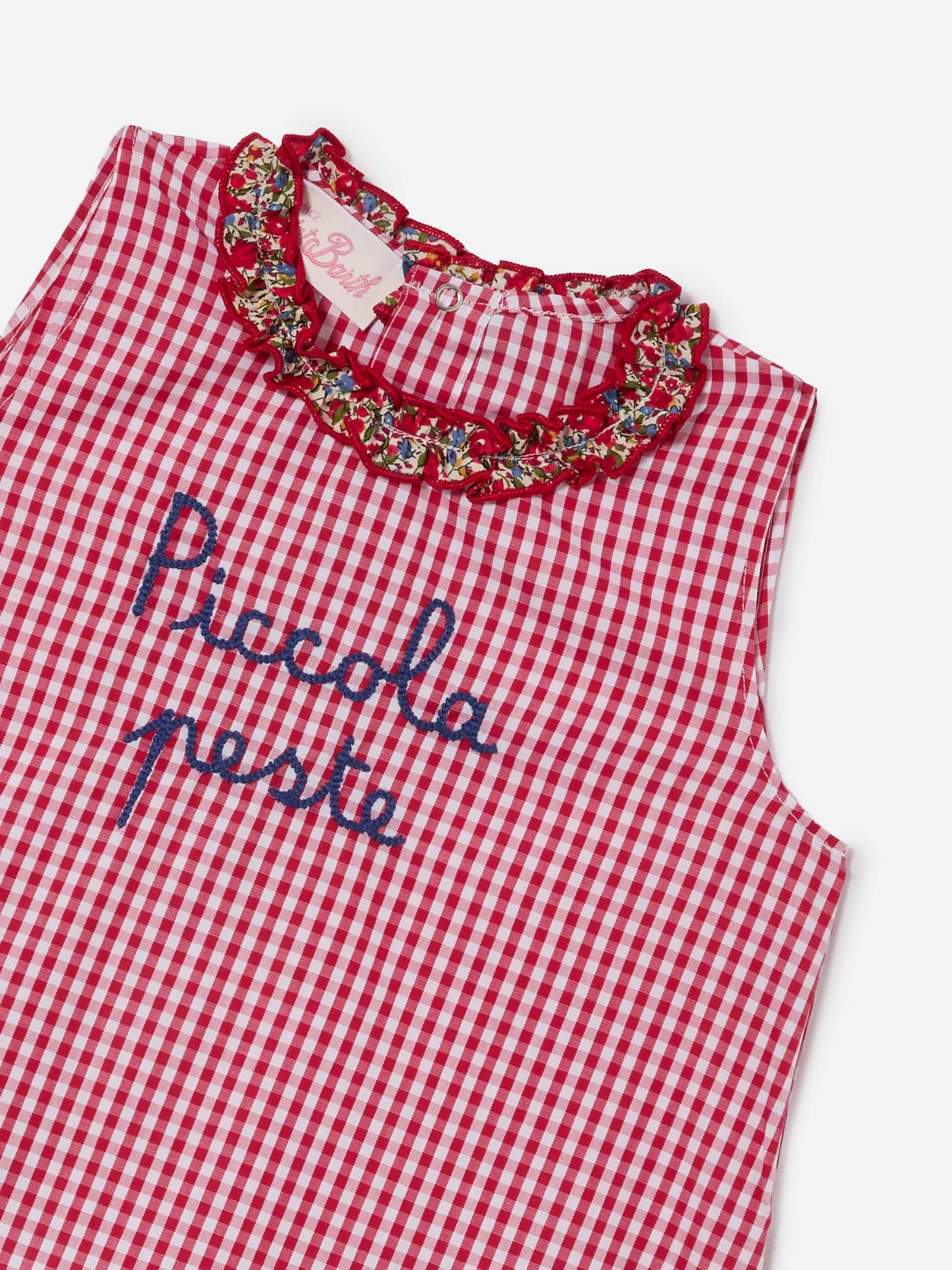 Conjunto Abbie con top y cubrepañal con bordado Piccola peste | Confeccionado con Liberty Fabric 