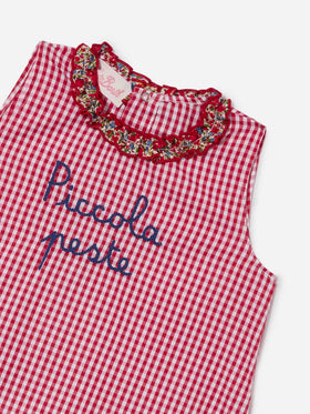 Conjunto Abbie con top y cubrepañal con bordado Piccola peste | Confeccionado con Liberty Fabric 