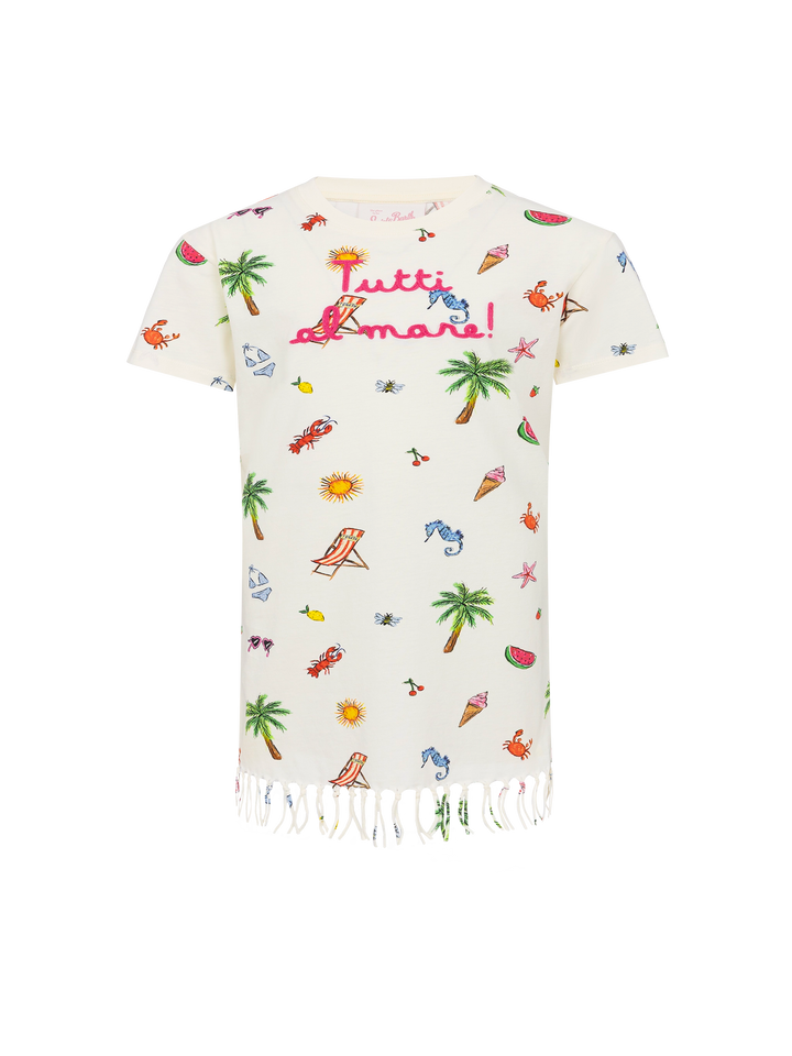 Abbey dress with fringes and Tutti al mare embroidery - MC2 Saint Barth