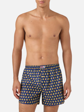 Navy blue Adam cotton boxer with ducky print