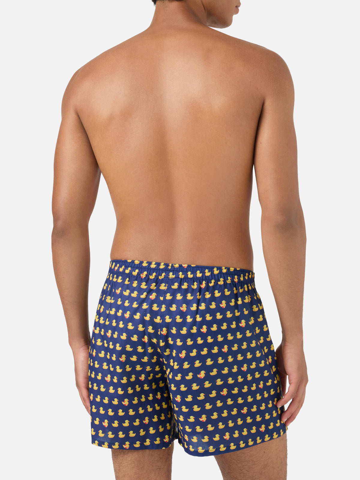 Navy blue Adam cotton boxer with ducky print