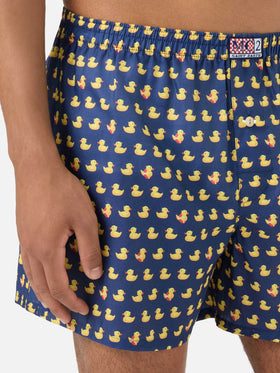Navy blue Adam cotton boxer with ducky print
