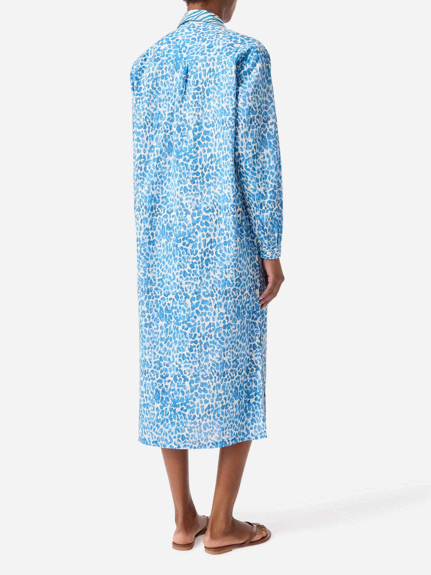 Long Adeline dress with leopard animal print