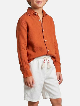 Camicia Agnes in lino arancio