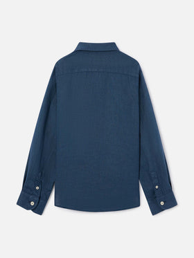 Camisa Agnes azul marino en lino 