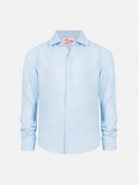 Agnes light blue linen shirt - MC2 Saint Barth