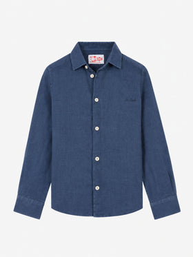 Navy blue Agnes linen shirt