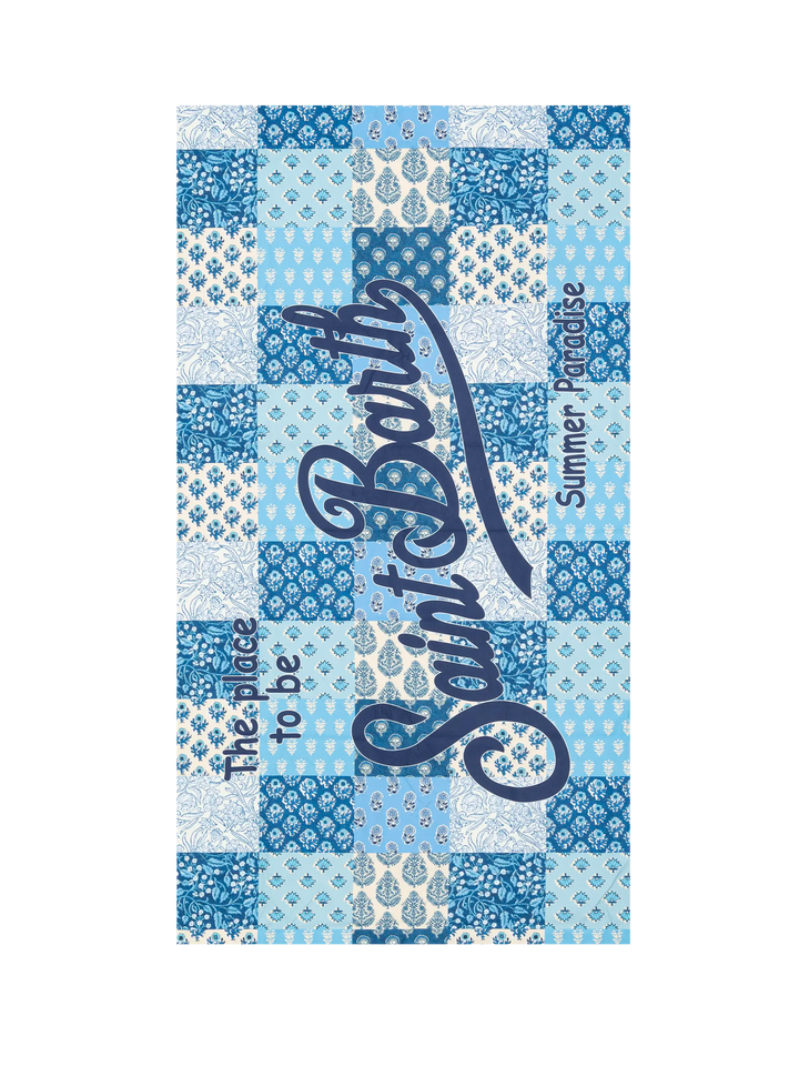 Microfiber beach towel Aidan with flower patch print - MC2 Saint Barth