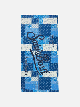 Aidan beach towel with foulard print and logo