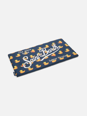 Aidan beach towel with Ducky print and logo