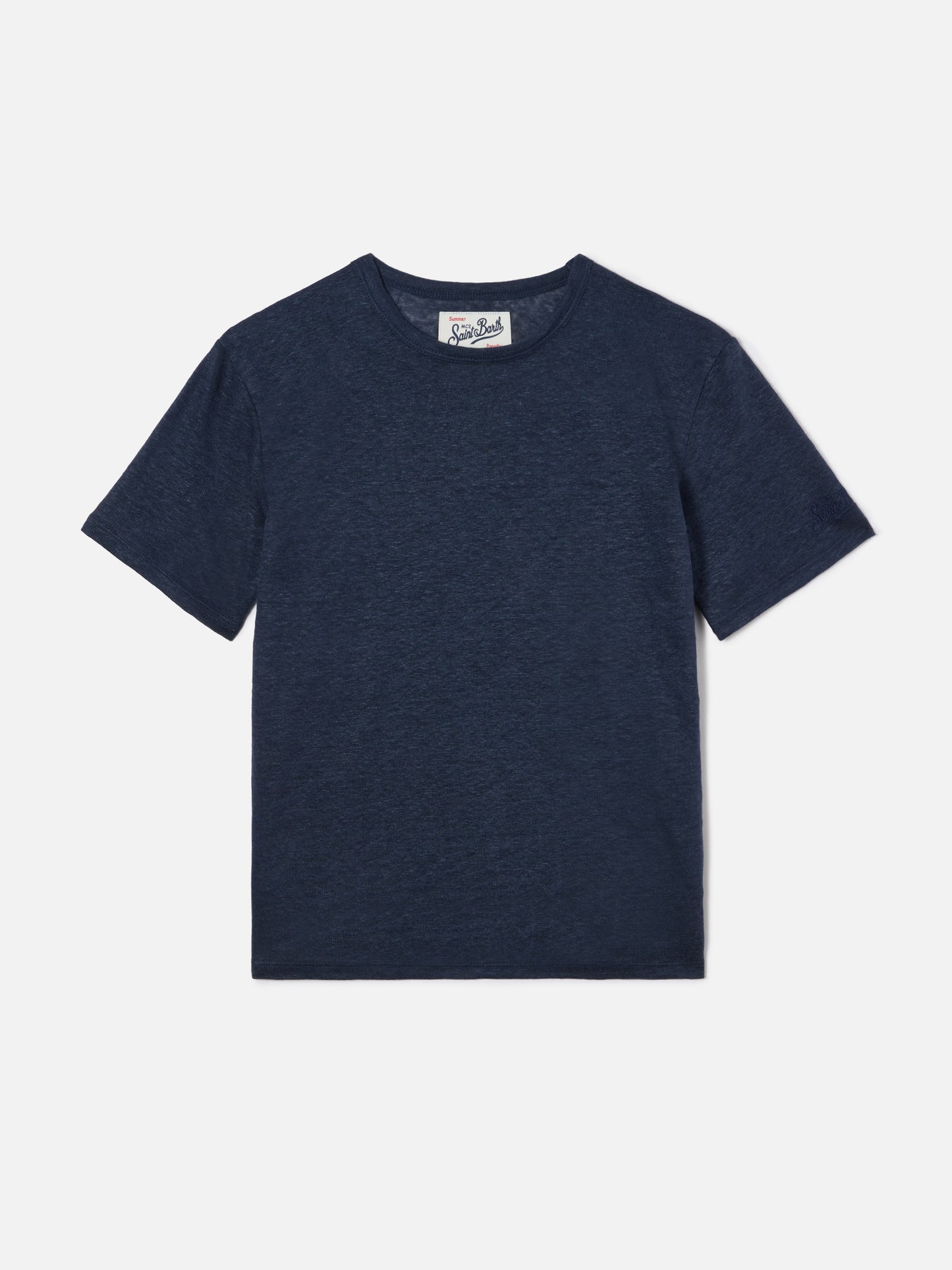Alex t-shirt in navy blue pure linen