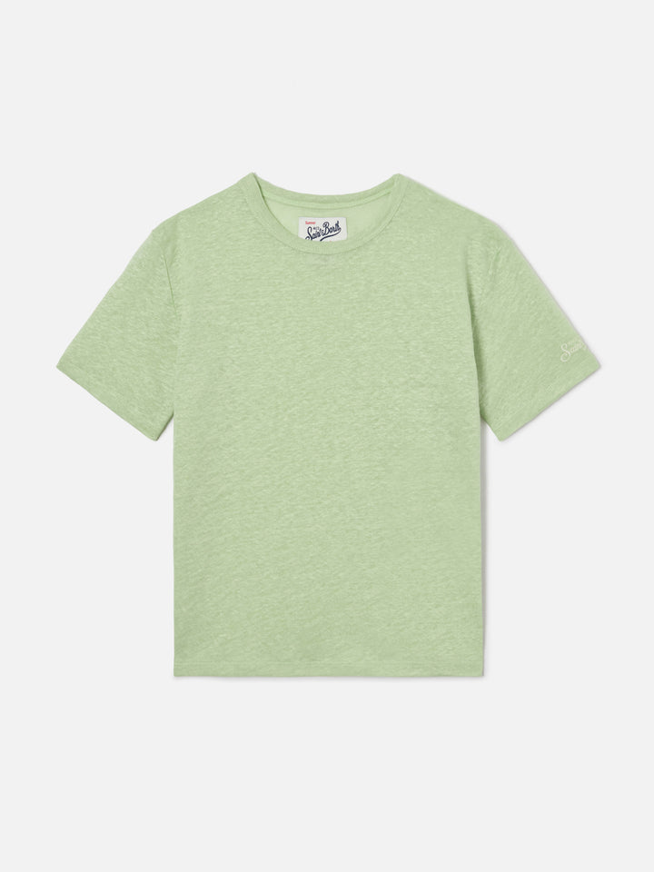 Alex t-shirt in mint green pure linen