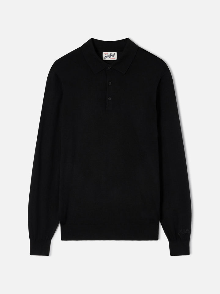 Polo Alfie en Merino negro 