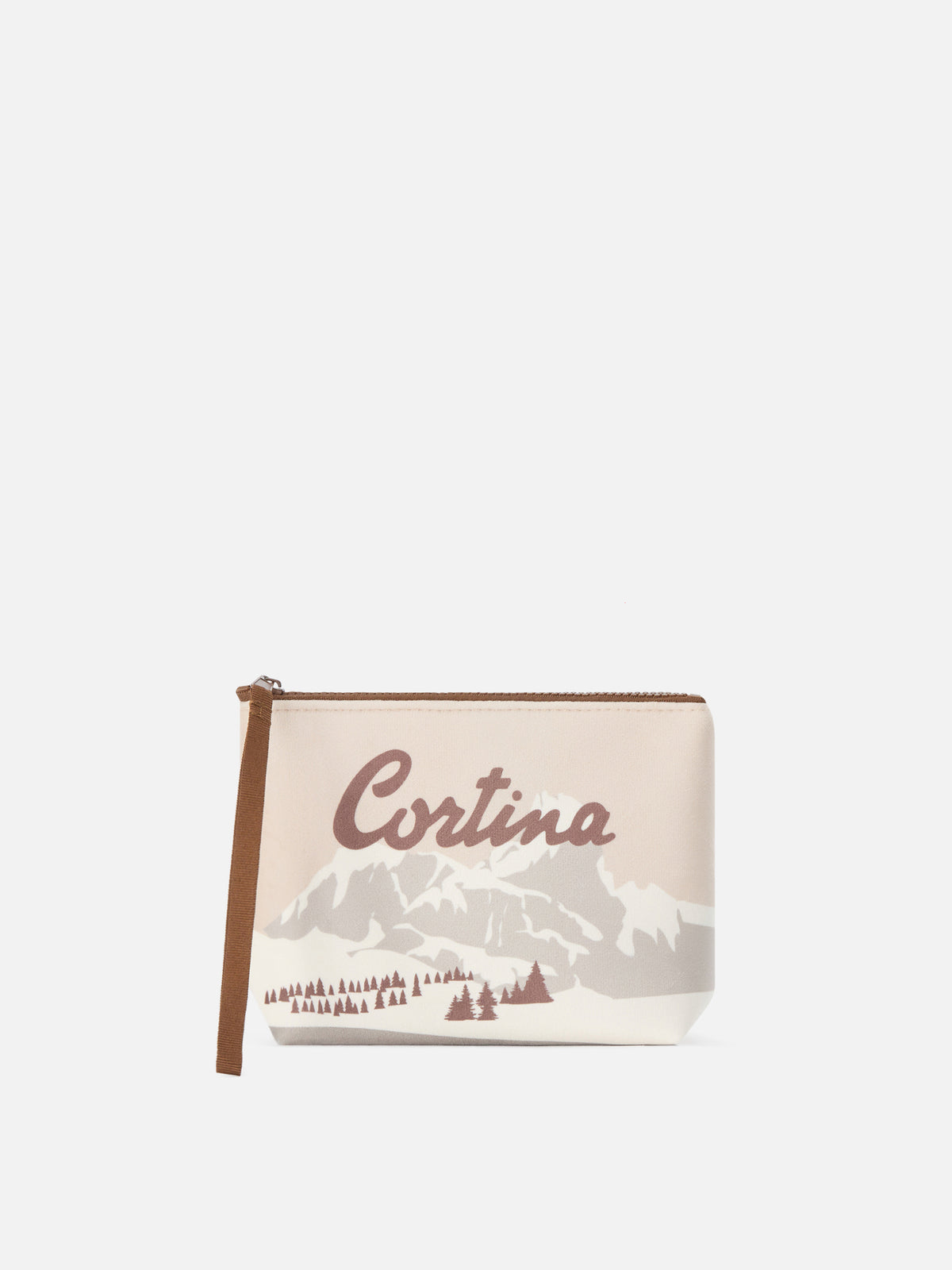Beige Aline pochette with Cortina print
