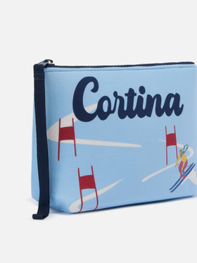 Aline-Pouch aus Stoff in Wolloptik mit Cortina-Print