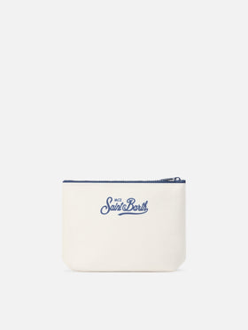 Beige Aline pochette with St. Barth Sport Club print