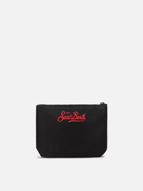 Aline-Pouch aus Wollimitat mit Yuppies-Print | YUPPIES SPECIAL EDITION