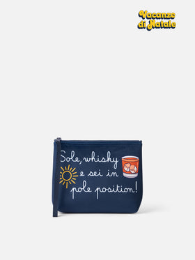 Wollige Pochette Aline mit Sole, Whisky...-Print | VACANZE DI NATALE SONDEREDITION