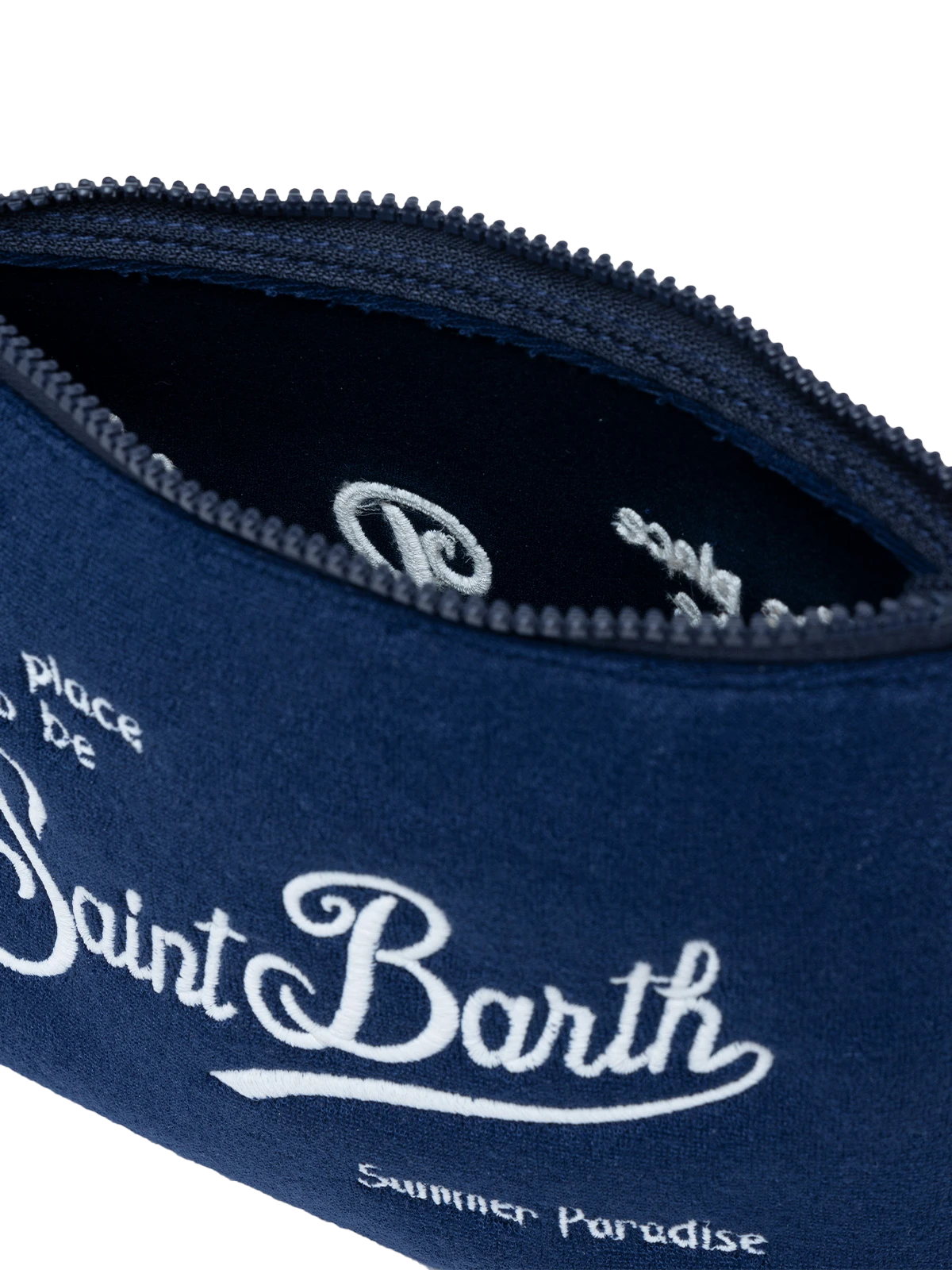 Aline navy blue embossed terry pochette - MC2 Saint Barth