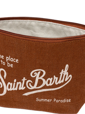 Aline brown linen pochette - MC2 Saint Barth