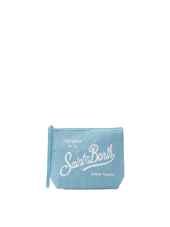 Aline light blue linen pochette - MC2 Saint Barth