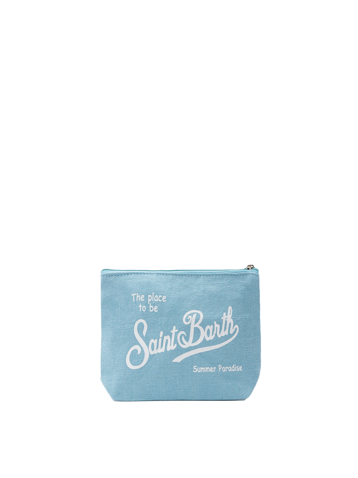 Aline light blue linen pochette - MC2 Saint Barth