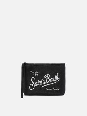 Aline Lurex black shimmer pouch