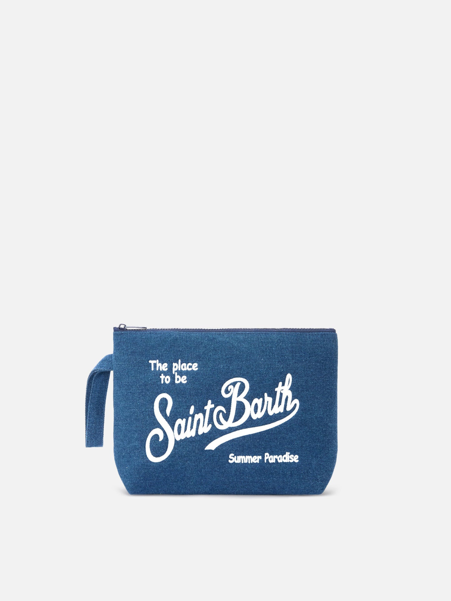 Pouch Aline efecto denim azul oscuro 