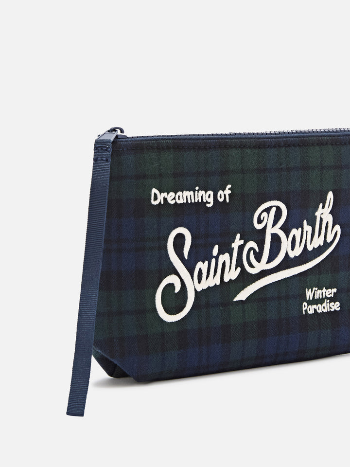 Aline en mélange de laine pochette à motif tartan 