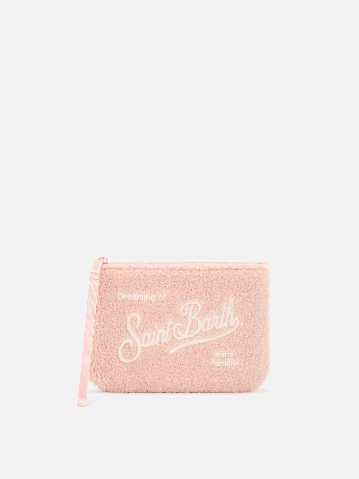 Rosa Aline Teddy-pochette mit Logostickerei 