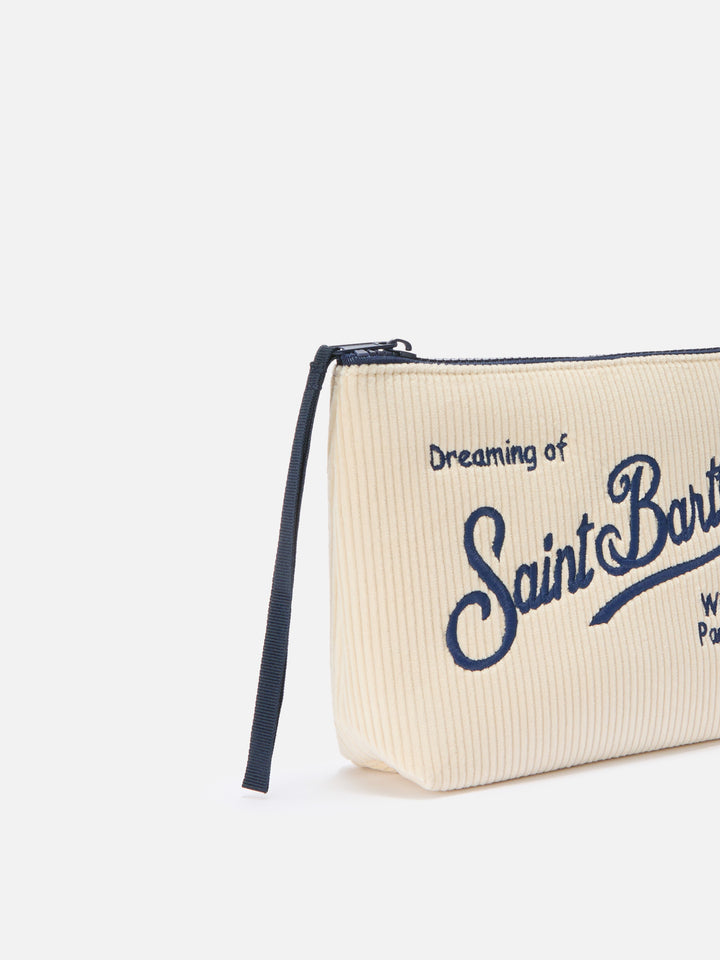 Aline Corduroy Pouch in beige corduroy