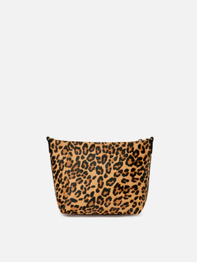 Aline Tasche aus Ponyhaar mit Leopardenmuster und Metall-Logoplakette 