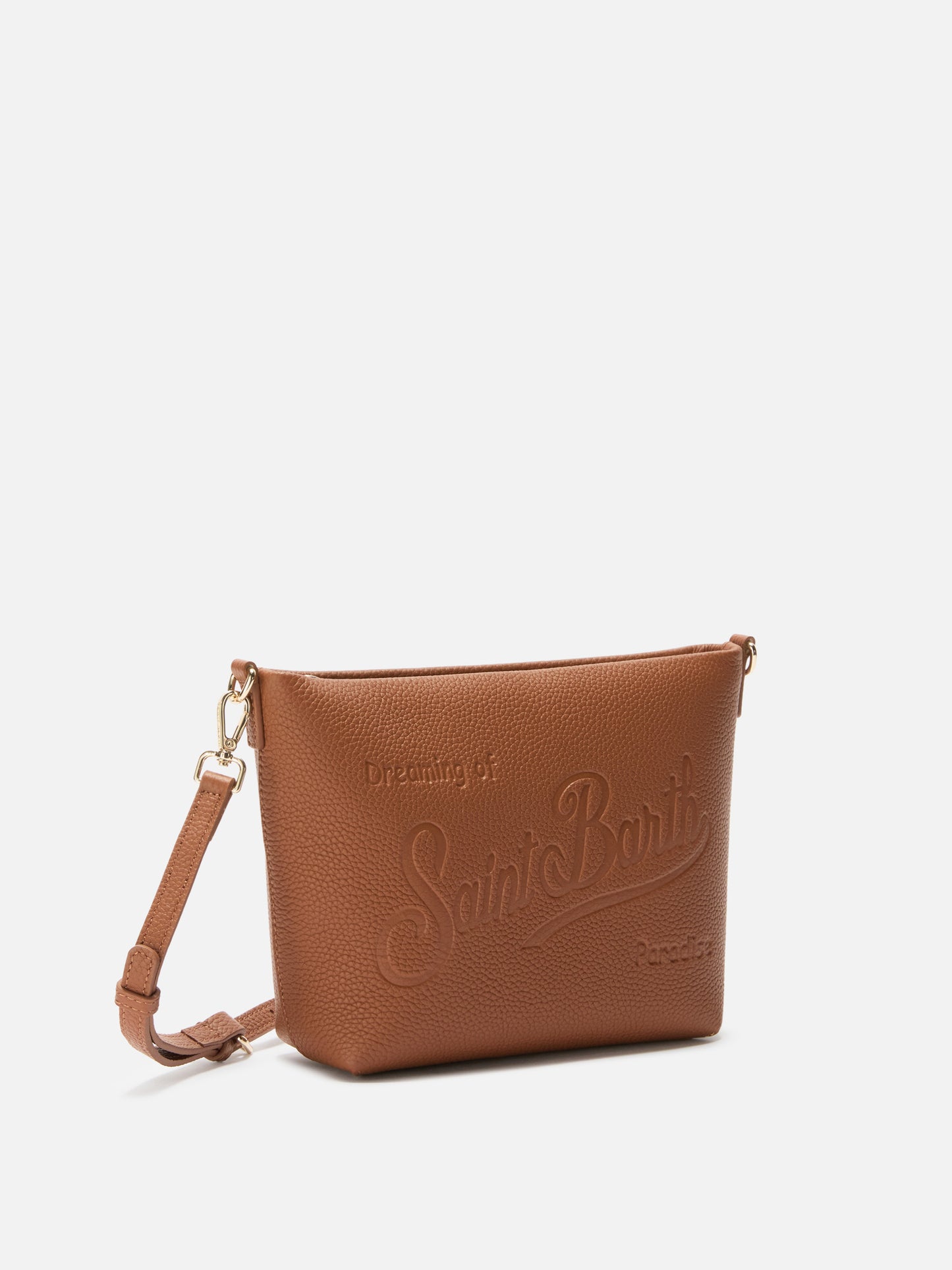 Borsa a spalla Aline Bag in pelle martellata cuoio