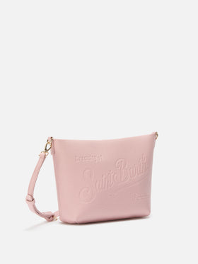 Aline Schultertasche aus gehämmertem rosa Leder
