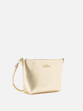 Aline Shoulder Bag in gold laminated leather